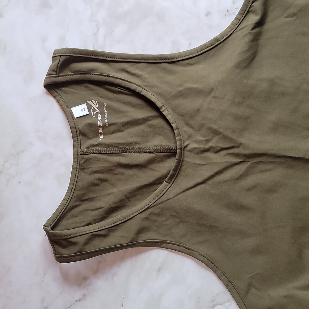 Tezo Men's tank top olive green small